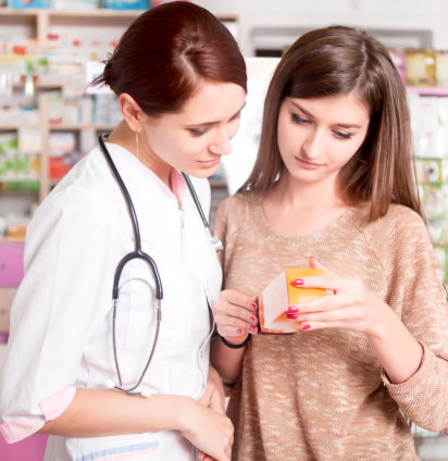 patient talking to a pharmacist